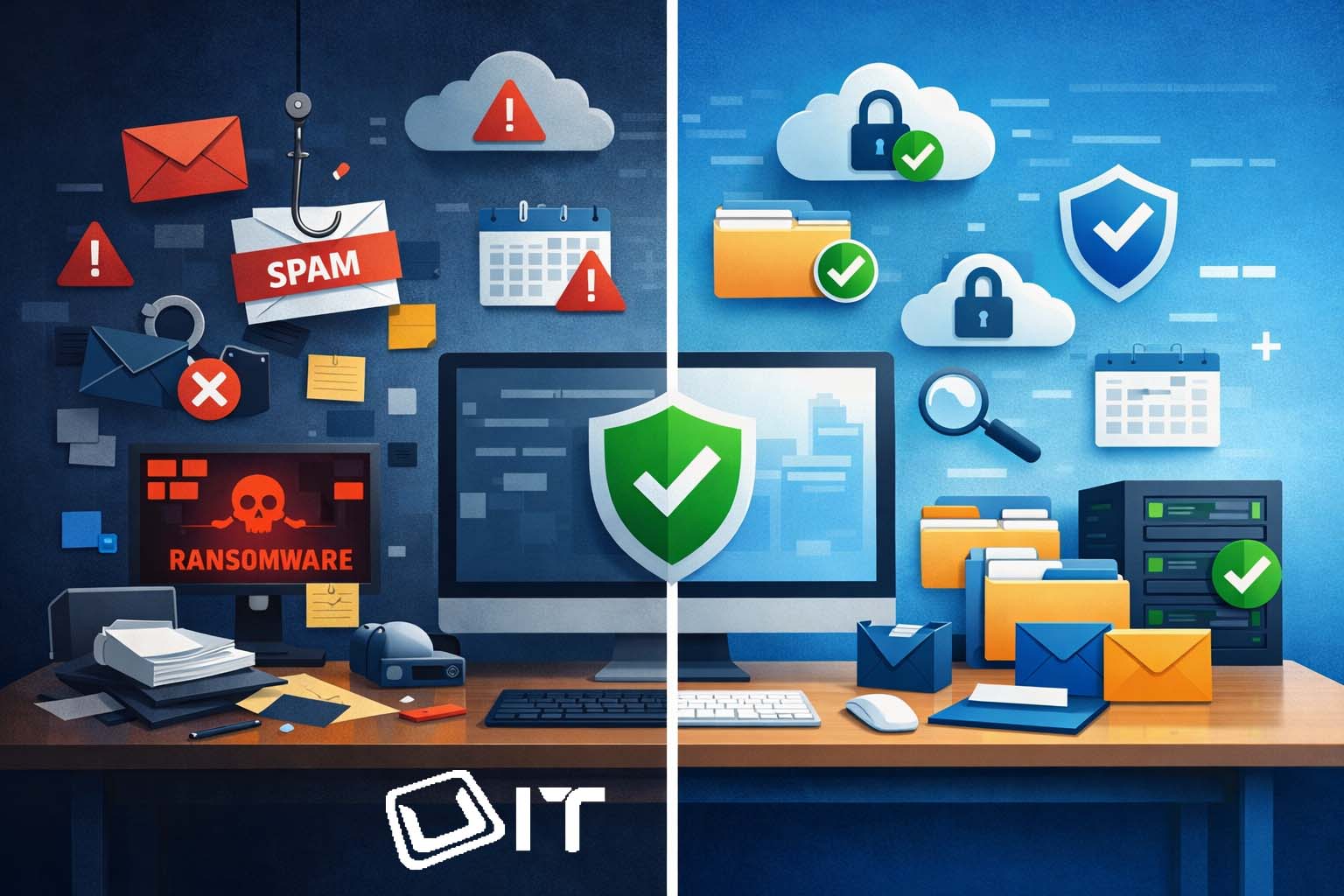 Microsoft 365 security and setup illustration